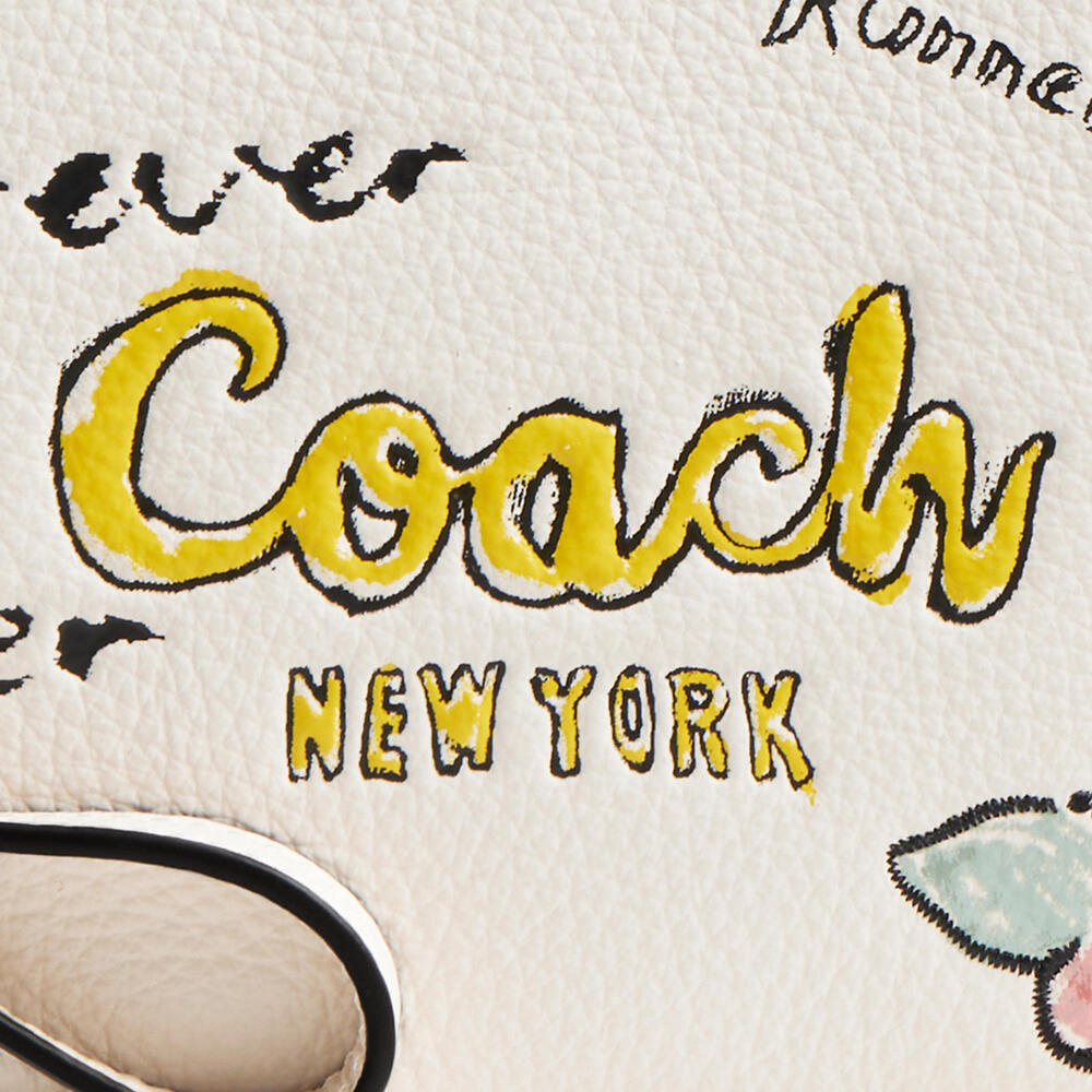 Corner Zip Wristlet With Sketch Print